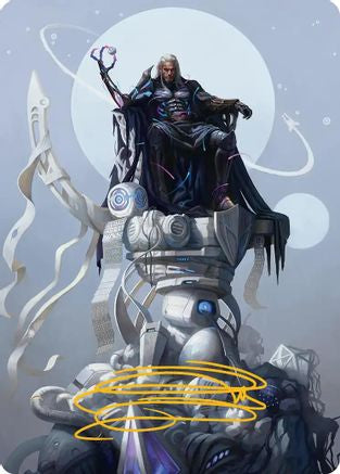 Image of Tezzeret, Cruel Captain Art Card (35/54) (Gold-Stamped Signature) (AAEOE-035) - Art Series: Edge of Eternities