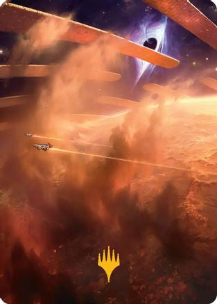 Image of Adagia, Windswept Bastion Art Card (Gold-Stamped Planeswalker Symbol) (AAEOE-029) - Art Series: Edge of Eternities