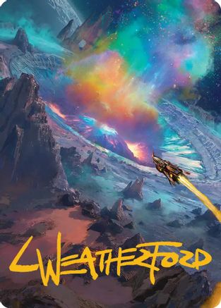 Image of Meteor Crater Art Card (Gold-Stamped Signature) (AAEOE-045) - Art Series: Edge of Eternities
