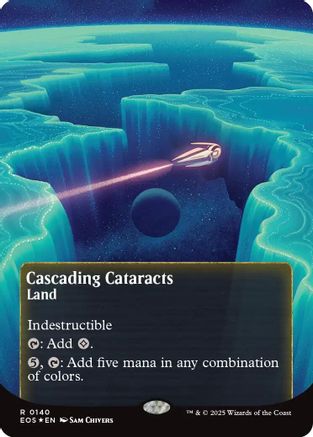 Image of Cascading Cataracts (0140) (Borderless) (Galaxy Foil) (EOS-140) - Edge of Eternities: Stellar Sights Foil