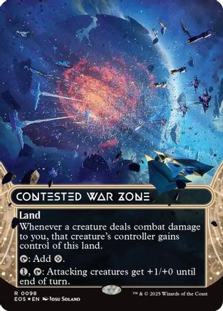 Image of Contested War Zone (0098) (Borderless) (Galaxy Foil) (EOS-098) - Edge of Eternities: Stellar Sights Foil