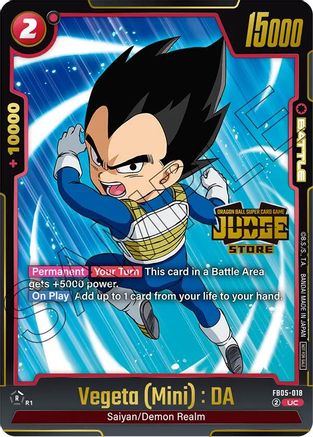 Image of Vegeta (Mini) : DA (Judge Pack (Store Judge) 04) (FB05-018) - Tournament and Championship Promos Holofoil