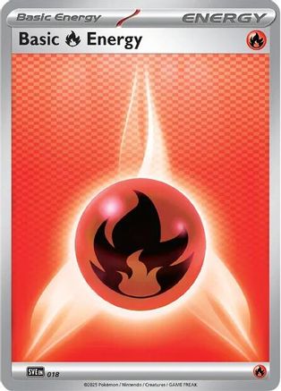 Image of Basic Fire Energy 018  - Reverse Holofoil SVE Scarlet & Violet Energies - Common