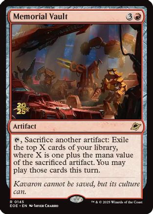 Image of Memorial Vault (PRE-145) - Prerelease Cards Foil