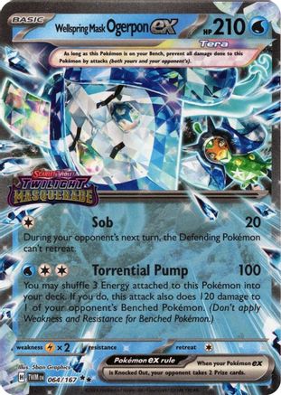 Image of Wellspring Mask Ogerpon ex (Twilight Masquerade Stamp) 064  - Holofoil Miscellaneous Cards & Products - Double Rare
