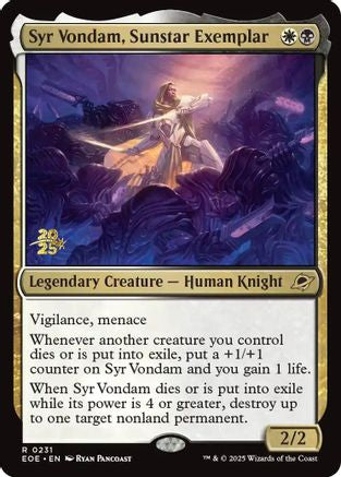 Image of Syr Vondam, Sunstar Exemplar (PRE-231) - Prerelease Cards Foil