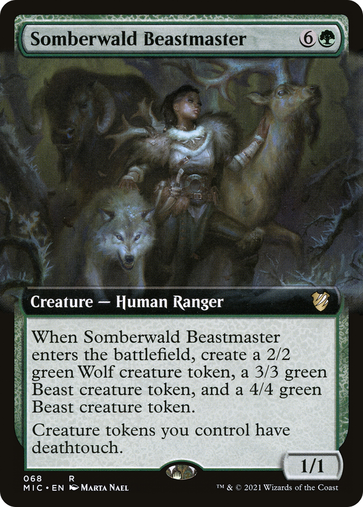 Image of Somberwald Beastmaster (Extended Art) (MIC-068) - Midnight Hunt Commander: (Extended Art)