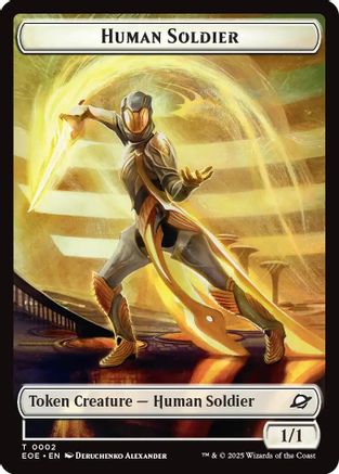 Image of Human Soldier // Lander (0007) Doubled-Sided Token (EOE-2 // 7) - Edge of Eternities