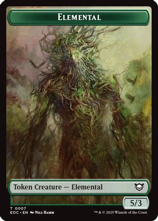 Image of Elemental (0007) // Golem (0014) Double-Sided Token (EOC-7 // 14) - Commander: Edge of Eternities Foil