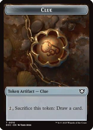Image of Clue // Beast (0005) Double-Sided Token (EOC-10 // 5) - Commander: Edge of Eternities Foil