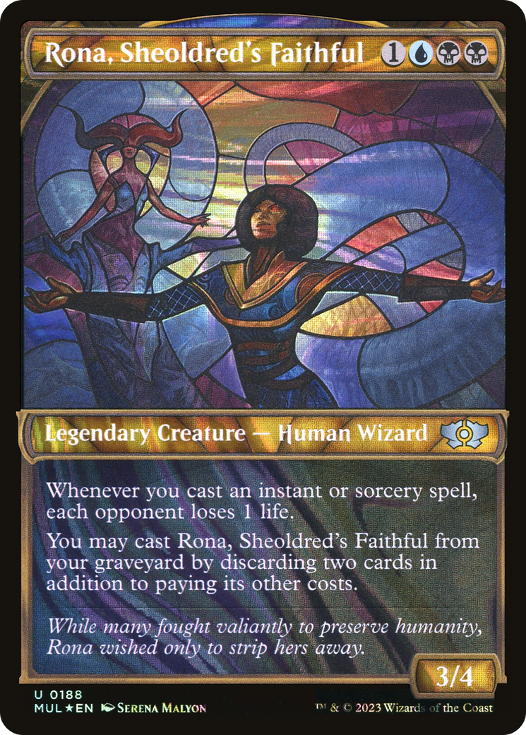 Image of Rona, Sheoldred's Faithful (Halo Foil) (MUL-188) - Multiverse Legends: (Showcase) Foil
