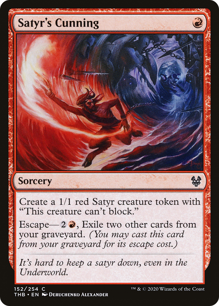 Image of Satyr's Cunning (THB-152) - Theros Beyond Death Foil