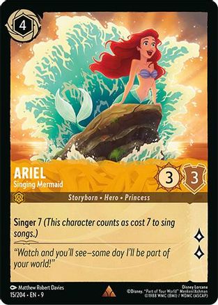 Image of Ariel - Singing Mermaid (15/204) - Fabled Holofoil