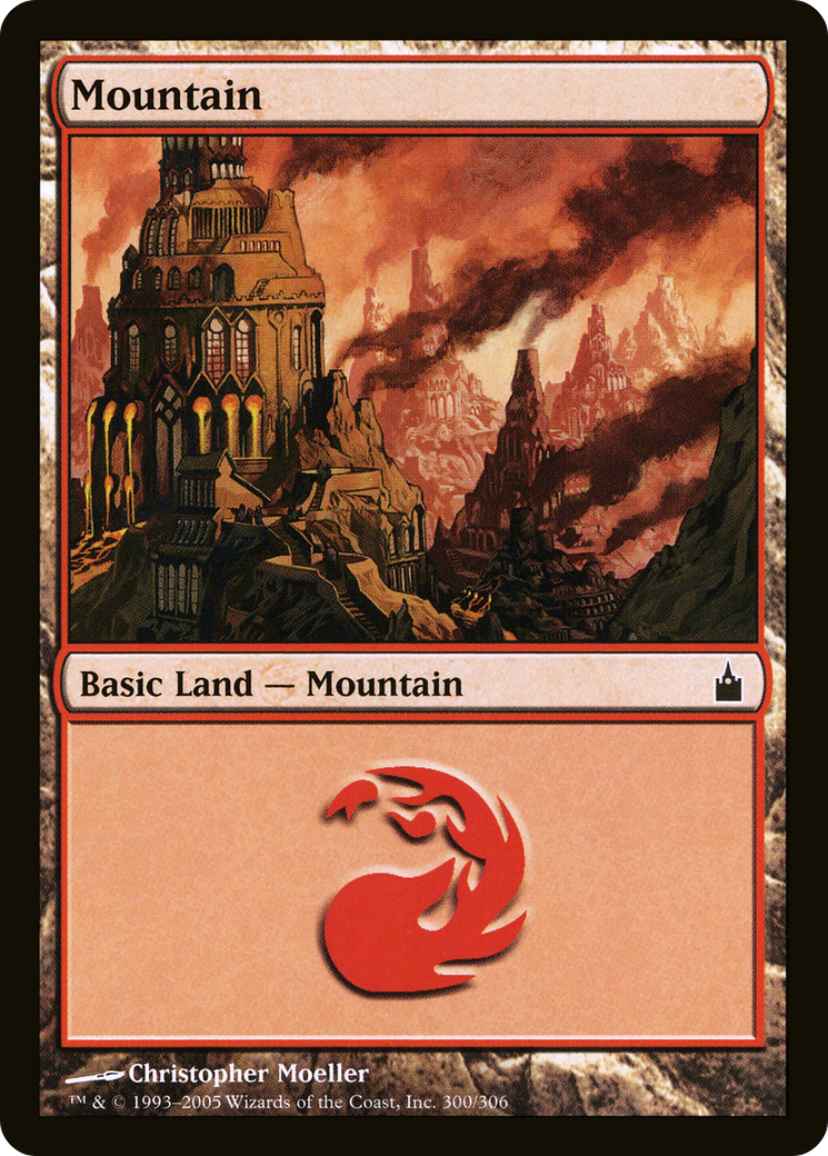Image of Mountain (300) (RAV-300) - Ravnica: City of Guilds Foil
