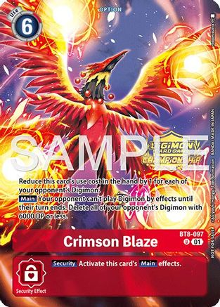 Image of Crimson Blaze (Championship 25-26 Tamers Pack Season 1) (BT8-097) - New Awakening Foil