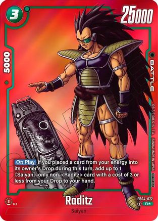 Image of Raditz (Limited Pack MANGA Version 01) (FB04-072) - Tournament and Championship Promos Holofoil