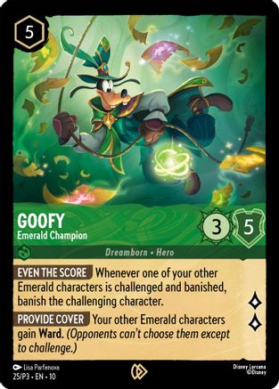 Image of Goofy - Emerald Champion (25) - Disney Lorcana Promo Cards Cold Foil