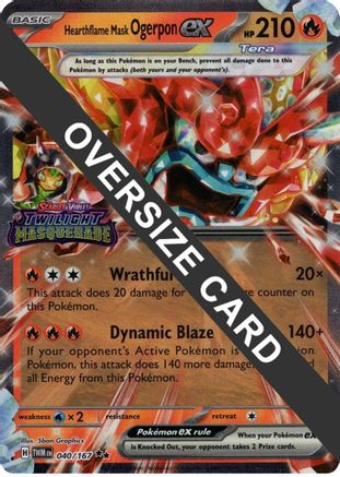 Image of Hearthflame Mask Ogerpon ex (Twilight Masquerade Stamp) 040  - Holofoil Jumbo Cards - Double Rare