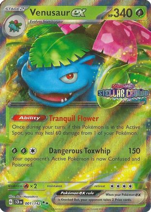 Image of Venusaur ex (Stellar Crown Stamp) 001  - Holofoil Miscellaneous Cards & Products - Double Rare