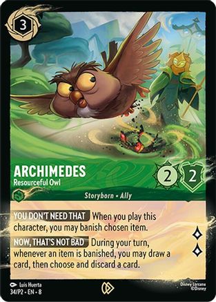 Image of Archimedes - Resourceful Owl (34/P2) - Disney Lorcana Promo Cards Holofoil