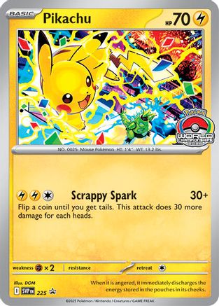 Image of Pikachu (World Championship 2025) 225  SV Scarlet & Violet Promo Cards - Promo