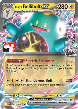 Image of Iono's Bellibolt ex 053/159  - Holofoil Prize Pack Series Cards - Double Rare
