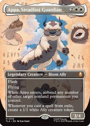 Image of Appa, Steadfast Guardian (Borderless) (TLA-316) - Avatar: The Last Airbender Foil