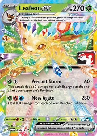 Image of Leafeon ex 006/131  - Holofoil Prize Pack Series Cards - Double Rare