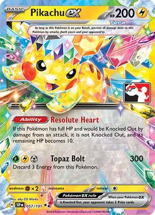 Image of Pikachu ex 057/191  - Holofoil Prize Pack Series Cards - Double Rare