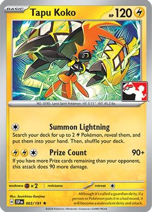 Image of Tapu Koko 065  Prize Pack Series Cards - Rare