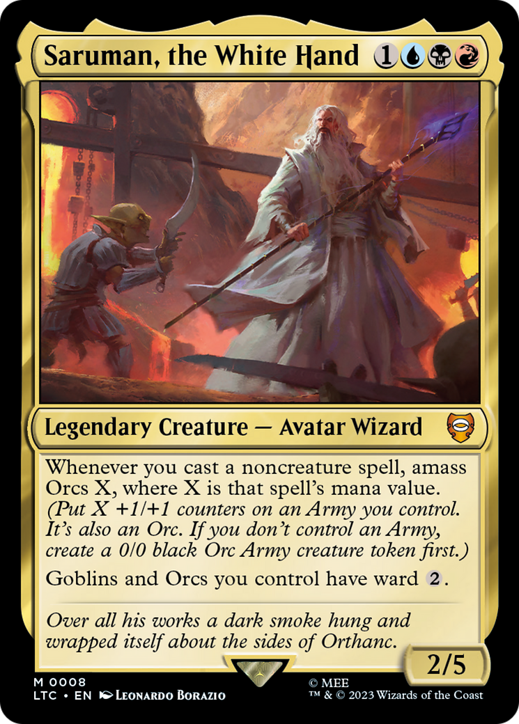 Image of Saruman, the White Hand (LTC-008) - Tales of Middle-earth Commander Foil