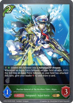 Image of Marine General of the Restless Tides, Algos - P01EN (Foil) (CP03-P01EN) - CP03 Cardfight Vanguard