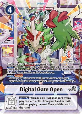 Image of Digital Gate Open - P-206 (BANDAI Card Games Fest 25-26) (P-206) - Digimon Promotion Cards Foil