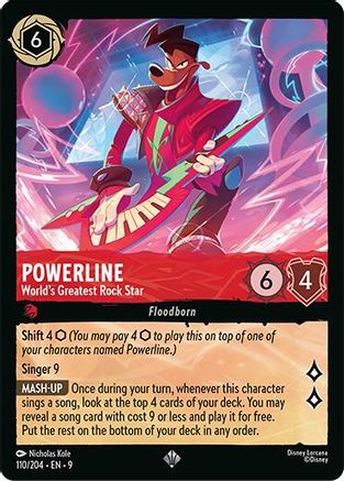 Image of Powerline - World's Greatest Rock Star (110/204) - Fabled Holofoil