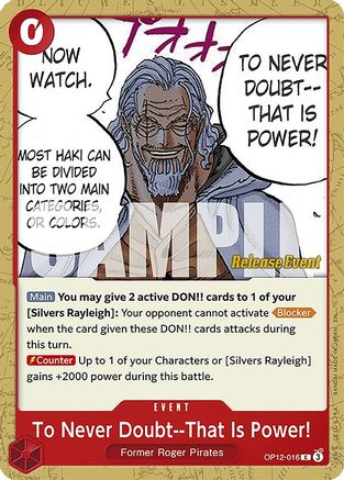 Image of To Never Doubt--That Is Power! (OP12-016) - Legacy of the Master Release Event Cards