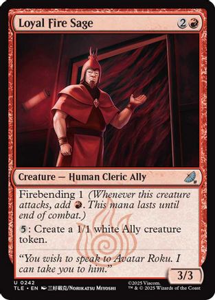 Image of Loyal Fire Sage (TLE-242) - Avatar: The Last Airbender: Eternal-Legal Foil