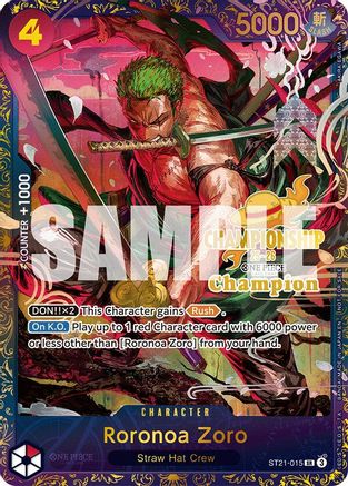 Image of Roronoa Zoro (CS 25-26 1st Place) (ST21-015) - One Piece Promotion Cards Foil