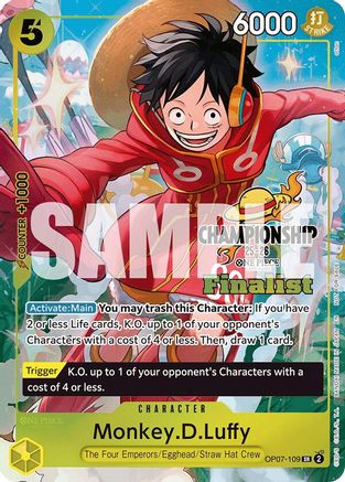 Monkey.D.Luffy (CS 25-26 Finalist Card Set 1) (OP07-109) - One Piece Promotion Cards Foil