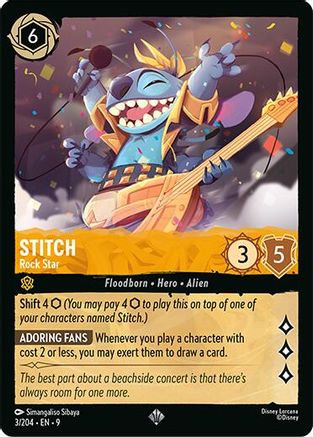 Image of Stitch - Rock Star (3/204) - Fabled Cold Foil