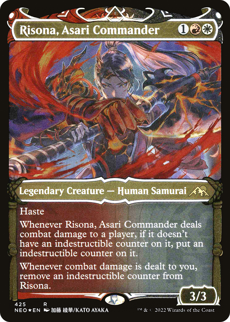 Image of Risona, Asari Commander (NEO-425) - Kamigawa: Neon Dynasty: (Showcase) Etched Foil