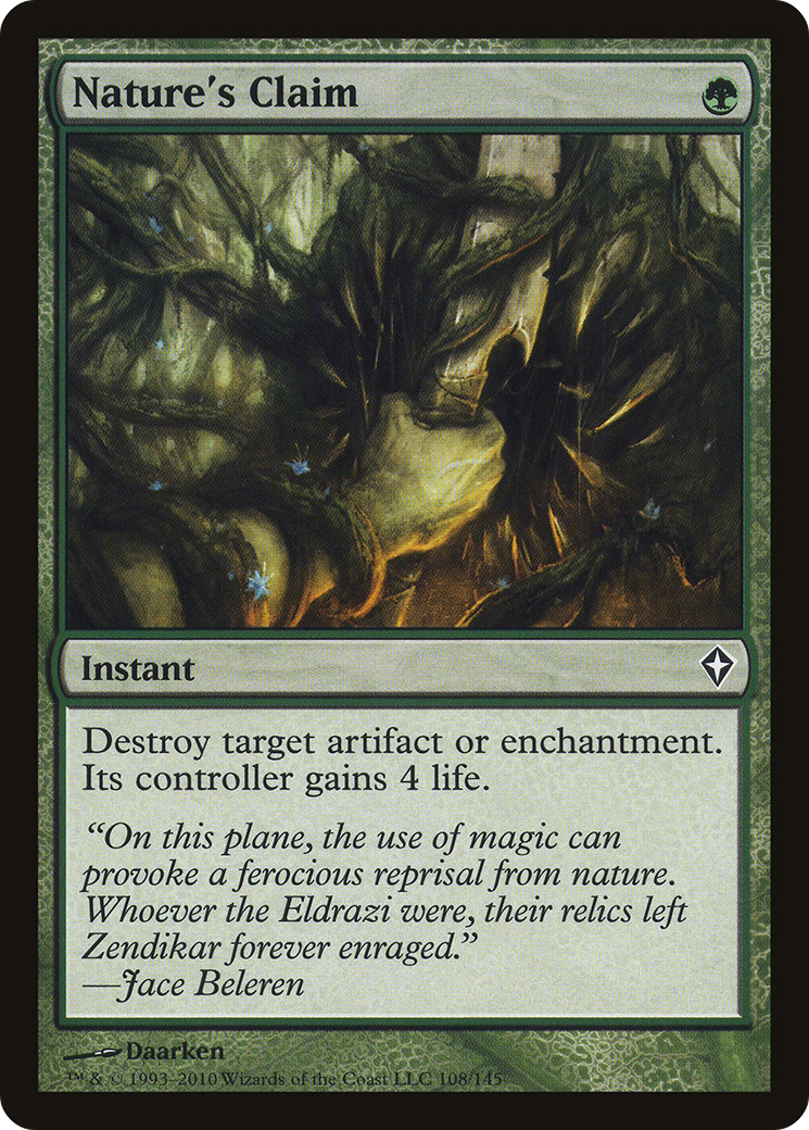 Image of Nature's Claim (WWK-108) - Worldwake Foil