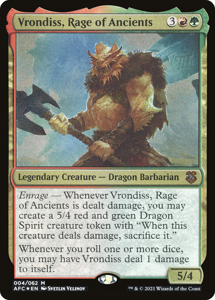 Image of Vrondiss, Rage of Ancients (Display Commander) - Thick Stock (AFC-004) - Forgotten Realms Commander Display Commanders Etched Foil