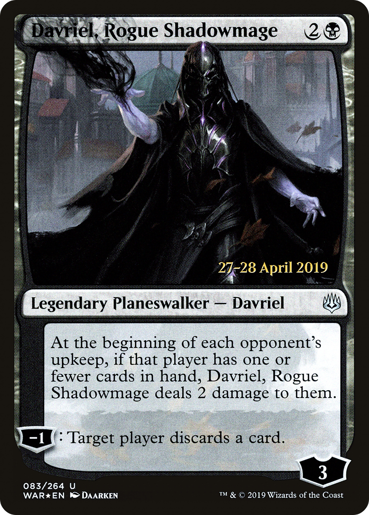 Image of Davriel, Rogue Shadowmage (PRE-083) - War of the Spark Promos Foil