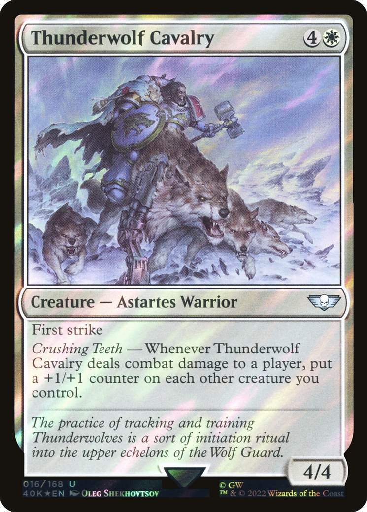 Image of Thunderwolf Cavalry (Surge Foil) (40K-016) - Warhammer 40,000 Commander Foil