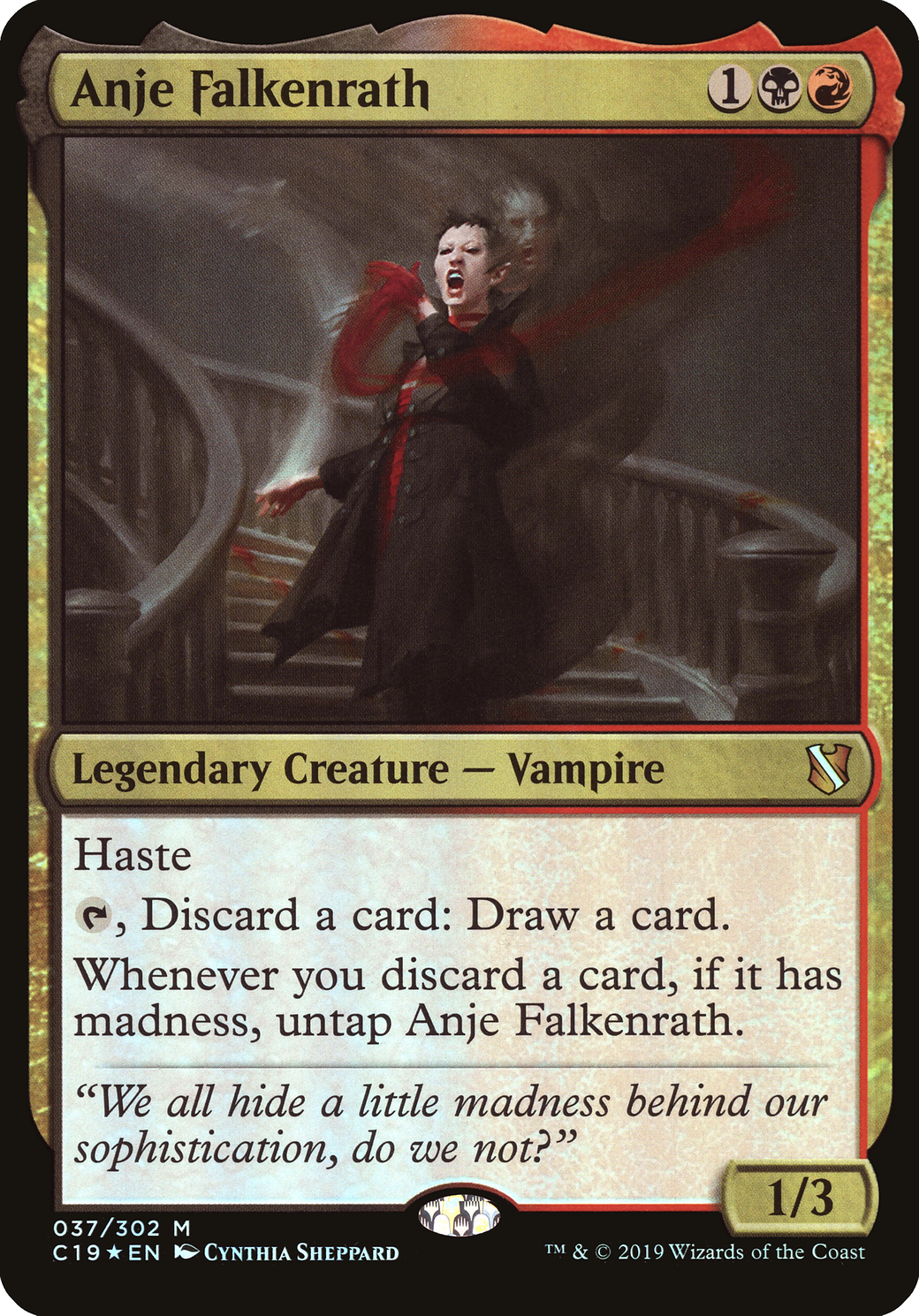Image of Anje Falkenrath (Commander 2019) (OVER-037) - Commander 2019 Oversized Foil