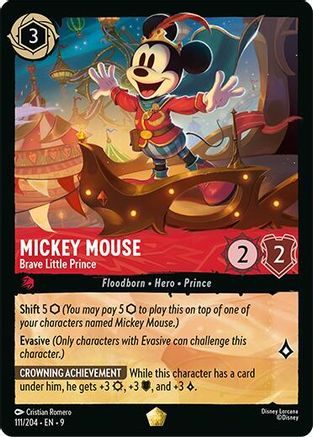 Image of Mickey Mouse - Brave Little Prince (111/204) - Fabled Cold Foil