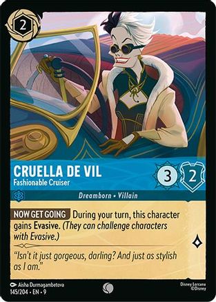 Image of Cruella De Vil - Fashionable Cruiser (145/204) - Fabled Cold Foil