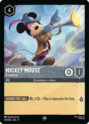 Image of Mickey Mouse - Trumpeter (172/204) - Fabled Cold Foil
