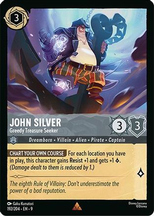Image of John Silver - Greedy Treasure Seeker (192/204) - Fabled Cold Foil