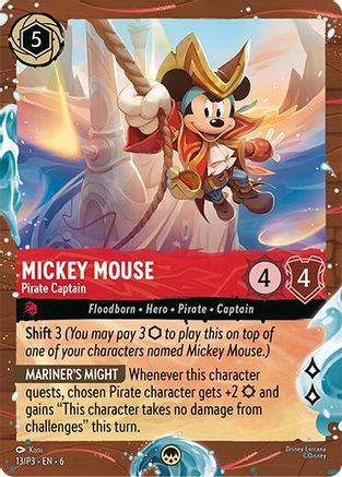 Image of Mickey Mouse - Pirate Captain (Disney Cruise Promo) (13/P3) - Disney Lorcana Promo Cards Holofoil